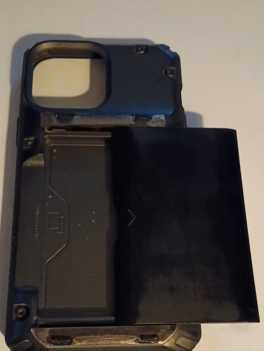 Black Protective IPhone Case with Sliding Card Holder